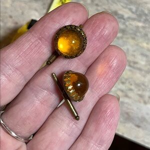 Antique Czech Glass Round Cufflinks